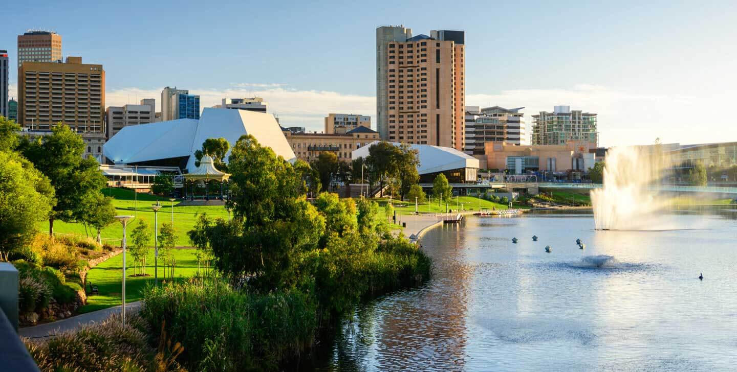 Adelaide city view in landscape campus info session