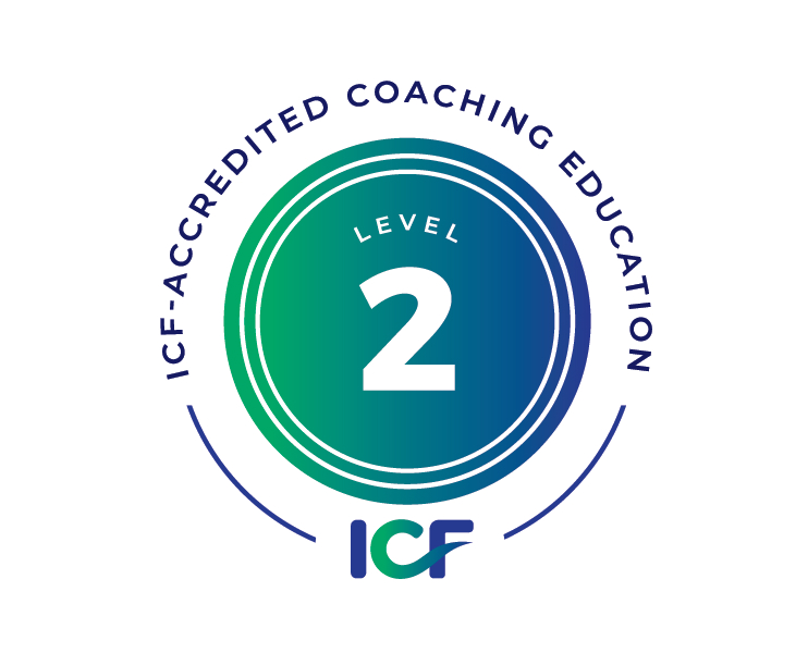 ICF Level 2 logo in blue, green and white colour scheme