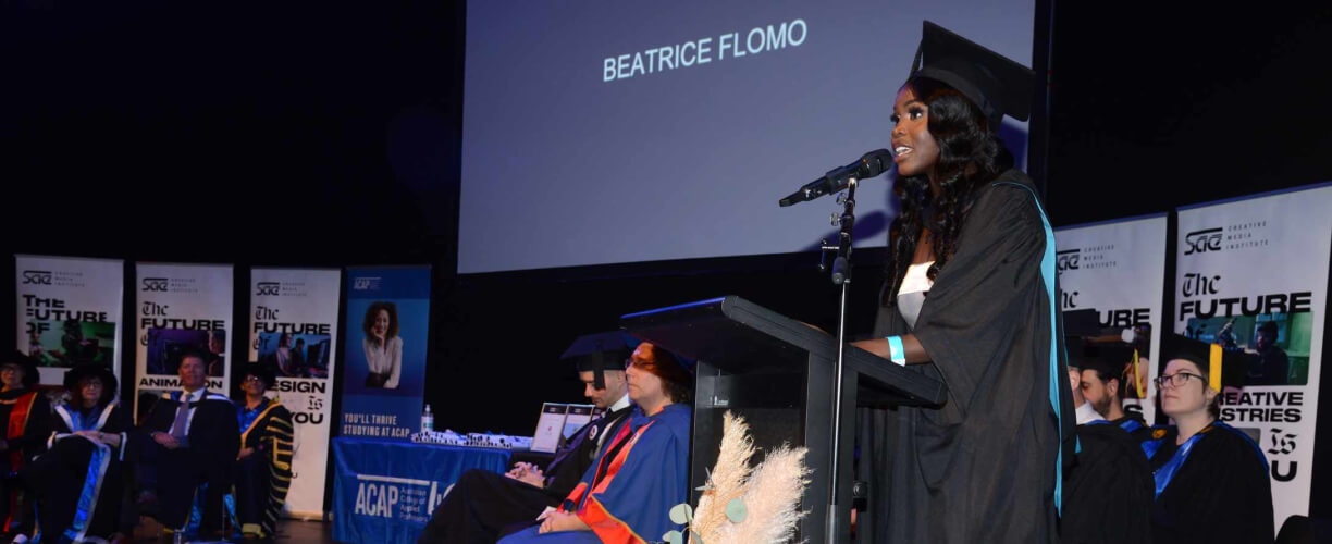 Beatrice Waran valedictorian speech wide shot