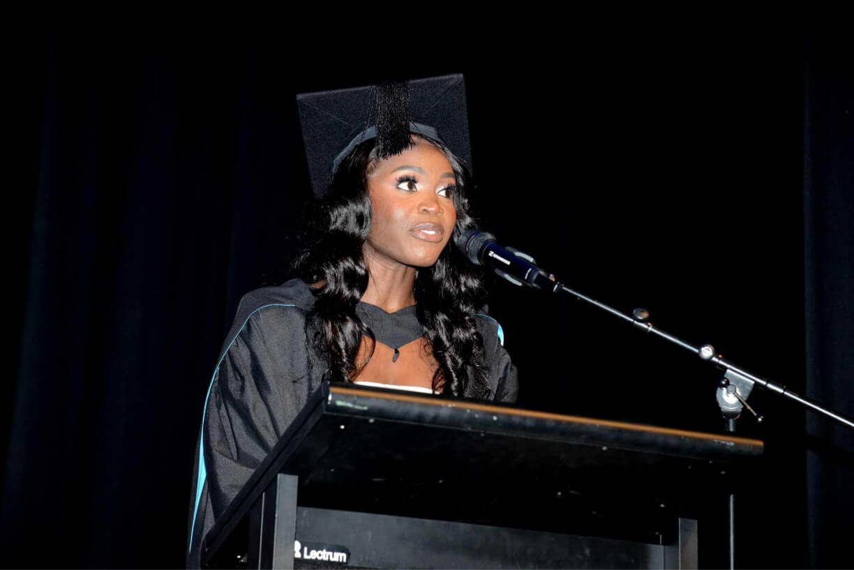 Beatrice Waran valedictorian speech close up